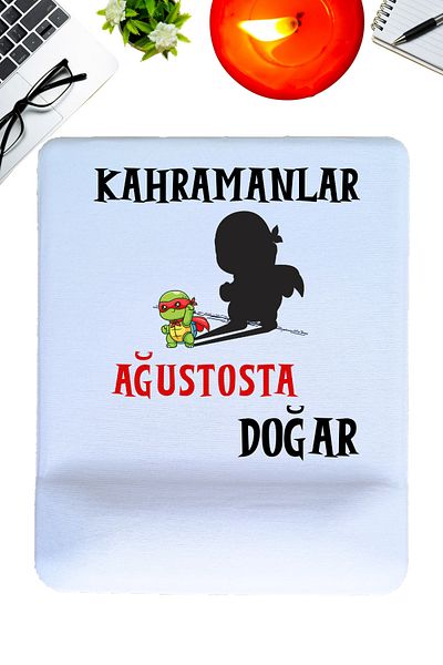 qoeuyl boutique Heroes Are Born This Month Printed Birthday Special Day Gift Oval/Square Wrist Supported Mousepad