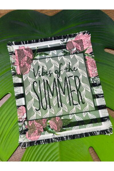 Gönülden Tasarım TUL CULOARE FLORI DE VARĂ APLICATĂ CUSUTĂ 23X18 CM