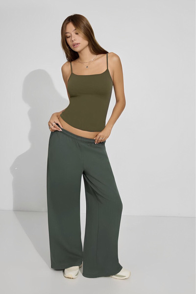 Baluxe Women's Khaki Thin Strap Cotton Blouse