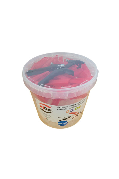 forderz Seramik Seviye Artı Seti-2.5 mm (500 Ad Seviye+100 Ad Takoz+1 Ad Pense) (1 Set/Kova)