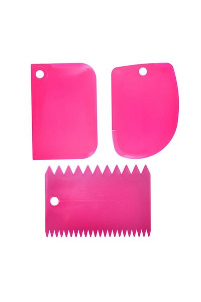 OEM Set of 3 Spatulas for Cake Decorating, Pink