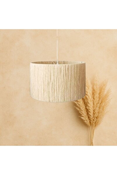 Naturesha El yapımı bohem avize, hasır avize, oturma odası avize, yatak odası avize