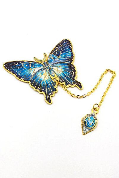 Fivy علامة مرجعية معدنية عتيقة بسلسلة على شكل فراشة