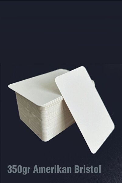 Örün Matbaa 100 Pieces 400 Gr Oval Cut Pure White Unprinted Card 5.3X8.5 cm Blank Uncoated Flashcard Business Card