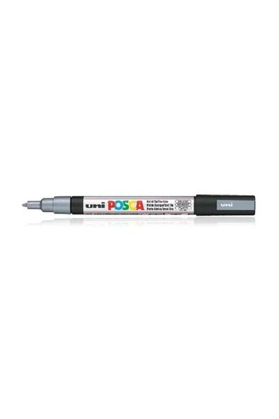 Uni قلم تحديد ذو أساس مائي فضي من Posca 0.9-1.3 - 41546 Pc-3m