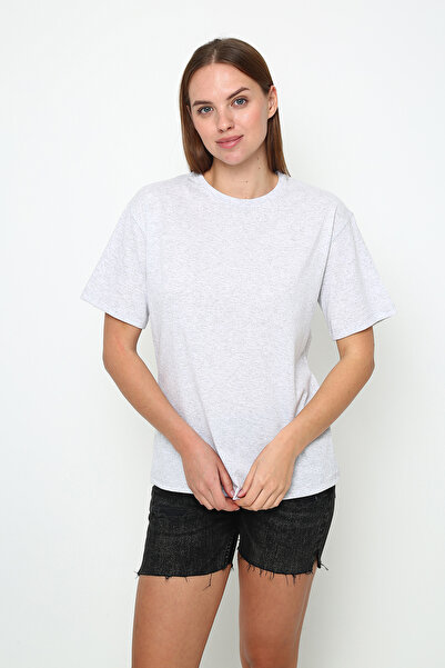 vikitekno oversized απλό γυναικείο μπλουζάκι με λαιμόκοψη χωρίς στάμπα