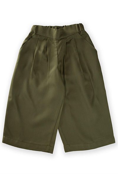 Cigit Pleated Loose Trousers 2-7 Years Khaki Green