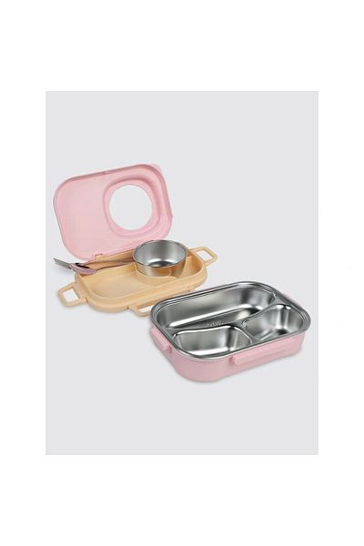 Uzspace Vgn-8021-8091 Stainless Steel Lunch Box - Lunch Box 600 ml Peach Pink