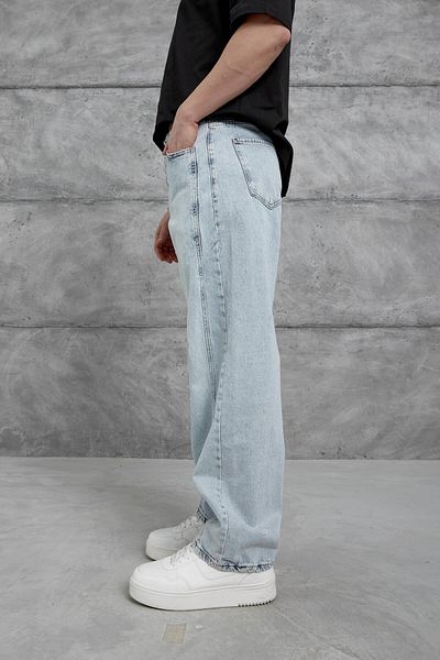 NOMARC Ανοιχτό μπλε αντίκα και λείαντας Relax Baggy Jean