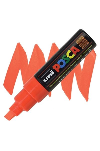 Uni 8 mm Cut End Fluorescent Orange - Posca Pc-8K Painting Marker