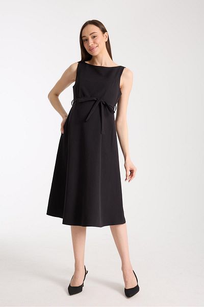 Işşıl Işşil 4032-Office Maternity Clothing Fabric Midi Gilet Dress
