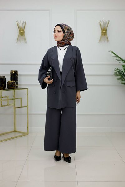 Enans Design Women's Hijab 2 Piece Set Jacket & Pants