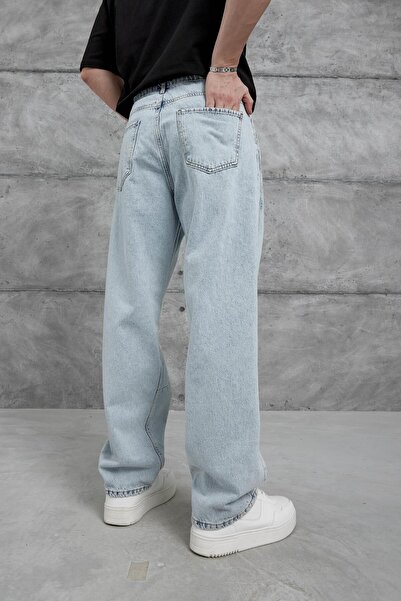 NOMARC Відкритий синій вицвілий і шліфований Relax Baggy Jean