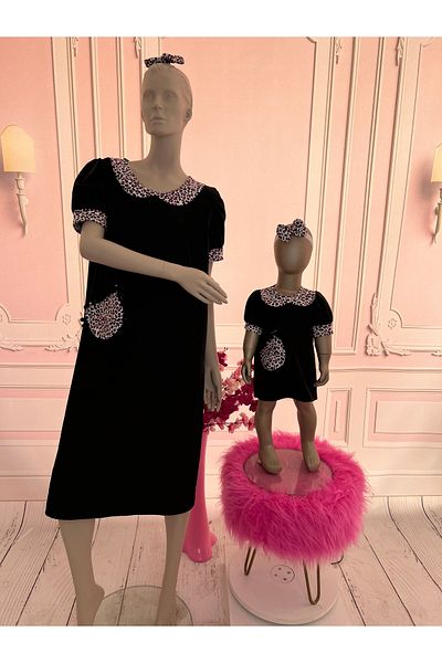 NA ADDESIGN Rochie neagră pentru mamă și fiică (trebuie să fie adăugată separat în coș, prețurile sunt diferite)