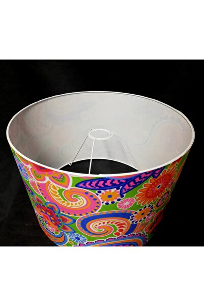 TEKAY AYDINLATMA Large Lampshade Head Colorful Lampshade Hat Diameter: 40 Cm. Metal Skeleton