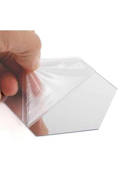 Mirror Set of 24 Hexagonal Acrylic Mirrors 18.5 x 9.2 cm Diameter 16 cm G Glixicom�