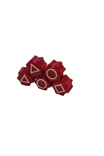 OEM Gonggi game set, Squid Game, 3D printed, red