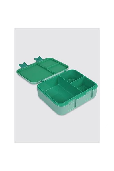 Uzspace Vgn-092 3 Compartment Food Container with Handle - Lunch Box 1000 ml Green