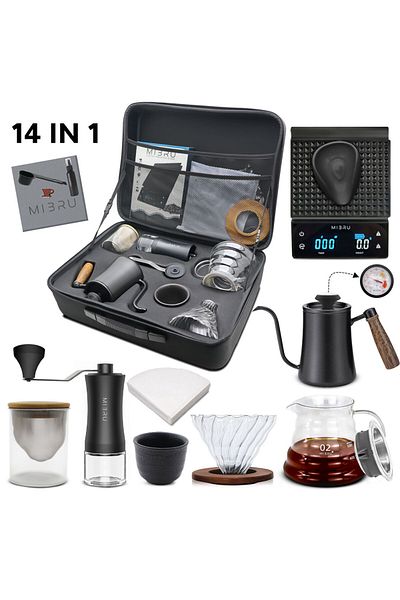 MIBRU V60 Drip Coffee Maker Manual Coffee Brew Set Pour Over With A Specialty Coffee Tools Bag