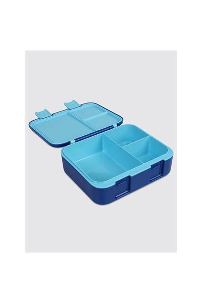 Uzspace Vgn-092 3 Compartment Food Container with Handle - Lunch Box 1000 ml Blue