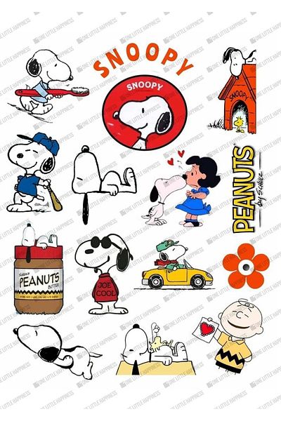 One Little Happiness Snoopy Peanuts Laptop Notebook Phone Case Sticker Pack