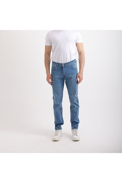 cliento Men's Regular Fit Regular Waist Blue Jean Trousers