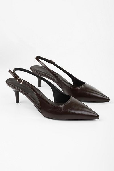 Shoeberry Women's Estelle Bitter Brown Skin Stiletto