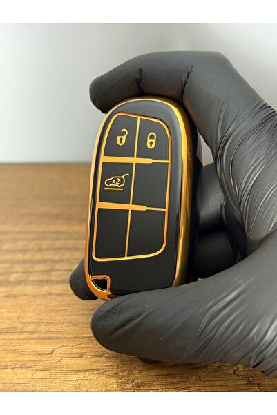 Mavi Keys Husă de protecție pentru chei din silicon cu 3 butoane compatibilă cu Fiat Egea, 500 și Jeep Smart – Nano – Culoare neagră