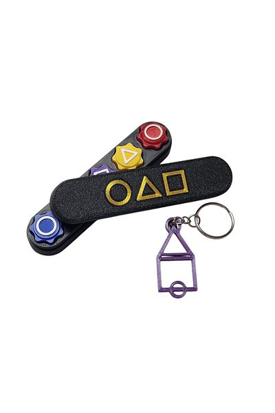 OEM Gonggi game set with stand and keychain 3DONE MODELS, Squid Game, 3D printed, multicolor