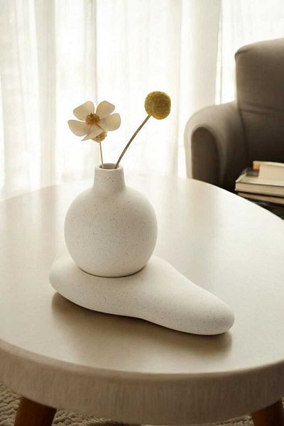 pamircandles Bohemian Patterned Sand Vase Set - Creative Aromatherapy Accessory, Concrete Center Table