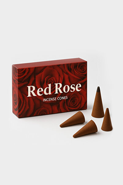 Kırmızı Gül Aromalı Konik Tütsü 10'lu | Red Rose Cone Incense – Romantik, Zarif, Etkileyici!