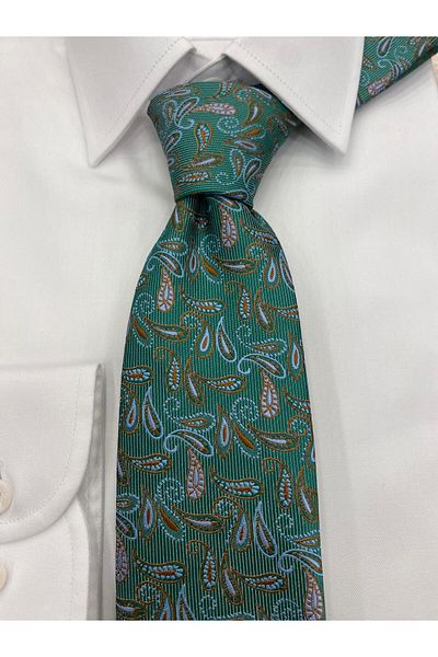Pierre Cardin Pi̇erre Cardi̇n Woven Fabric Patterned Green Tie