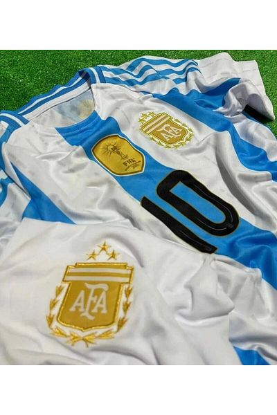 BARBITOS Argentina Lionel Messi New Season Home Away Kids Jersey 4S Set Socks Wristband with Gift Hd1199