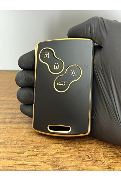 Luxe Aksesuarr Renault Megane3 -fluence3- Clio4 Compatibil 4 Butoane Husa de protectie cheie din silicon Culoare neagra