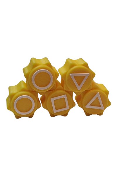 OEM Gonggi game set, Squid Game, 3D printed, yellow