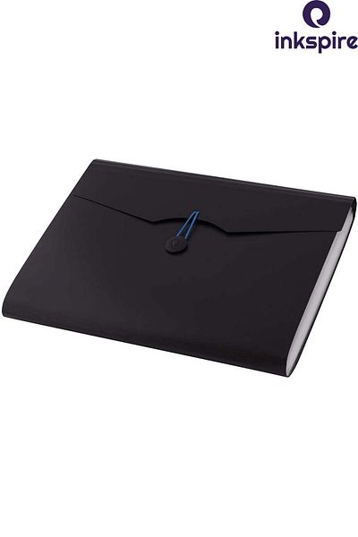 inkspire Bellows File Black Color 13 Compartments 1 Piece Accordion File Pocket Plastic Document Document File