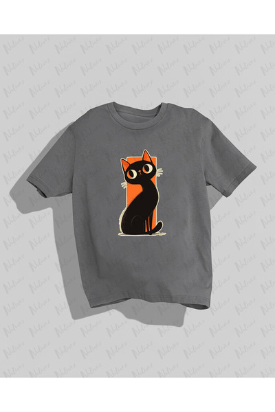 Nulivez تي شيرت نسائي كبير الحجم مطبوع عليه قطة عالي الجودة