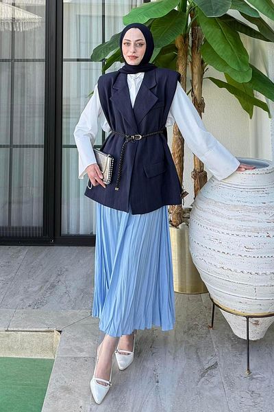 lamelif Padded Vest Navy Blue