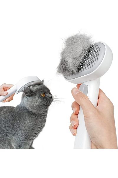 PetBarf Aumuca Cat Brush for Shedding and Grooming, Self Cleaning Slicker Brush for Short or Long Haired Cat
