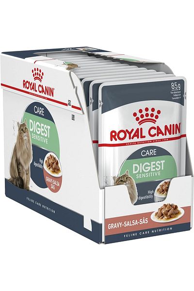 Royal Canin , Digest Sensitive Feline Care Nutrition Cat Food, Gravy, 12 Pouches x 85 grams