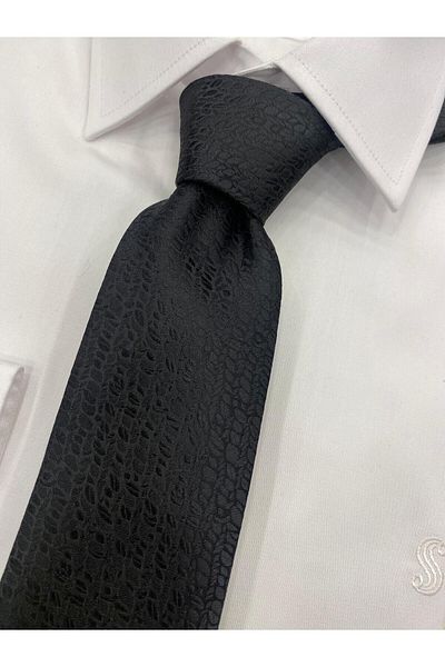 Pierre Cardin Pi̇erre Cardi̇n Woven Fabric Patterned Black Tie