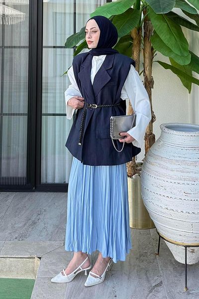 lamelif Padded Vest Navy Blue