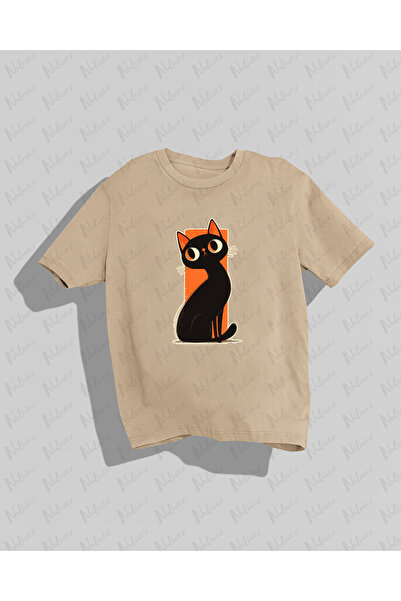 Nulivez تي شيرت نسائي كبير الحجم مطبوع عليه قطة عالي الجودة