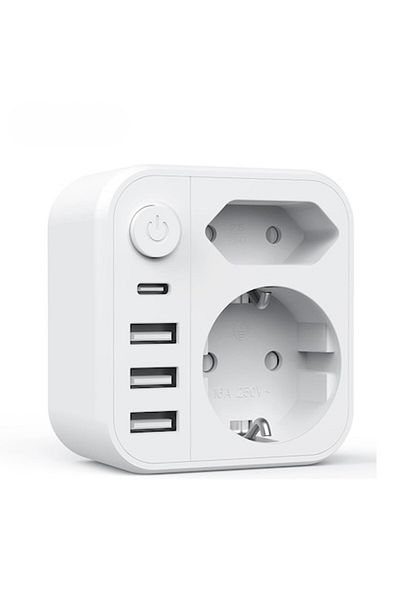 OEM Adaptor universal de călătorie 6 în 1 cu porturi USB-A și USB-C