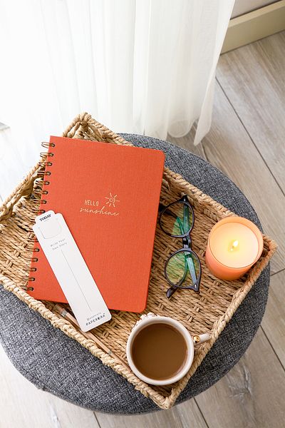 PAPERORA A5 Linen Plain No Line Spiral Notepad - Hard Cover, Undated