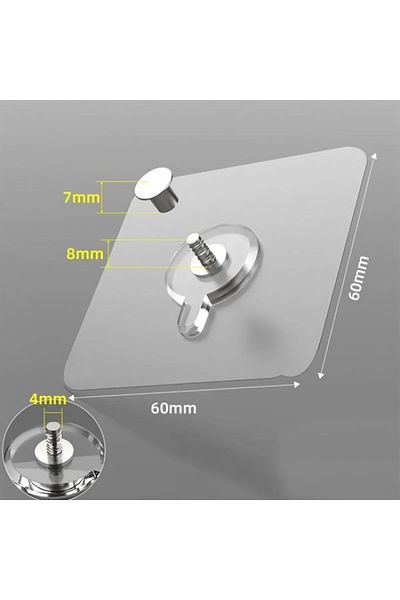 Lumpedy 4 Pieces Super Strong Frame Hanger Pin Punch-Free Screw Nail Hook Adhesive Rack Holder Hanger