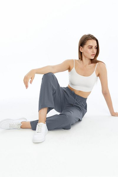 OXVİN Pantaloni largi pentru femei, țesătură parașută, pantaloni largi (VARĂ)