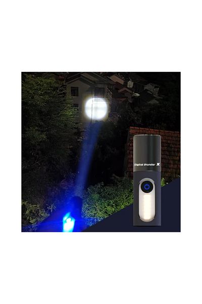 MACON Zoomable LED Flashlight High Lumens LED Rechargeable Tactical Laser Flashlight 4 Modes Light