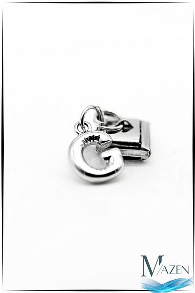 MAZEN G Letter Hanging Steel Curved Letter Charm – Compatible with Italian Bracelet