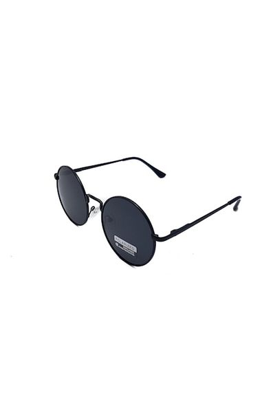TİA Ochelari de soare retro John Lennon rotunzi polarizați, negri